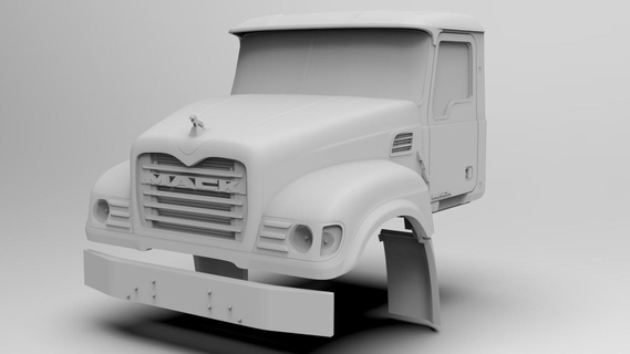 mack granito cv 713 2004 1 32 scala taxi cv713 24 camion americano 3d print model - Mito3D
