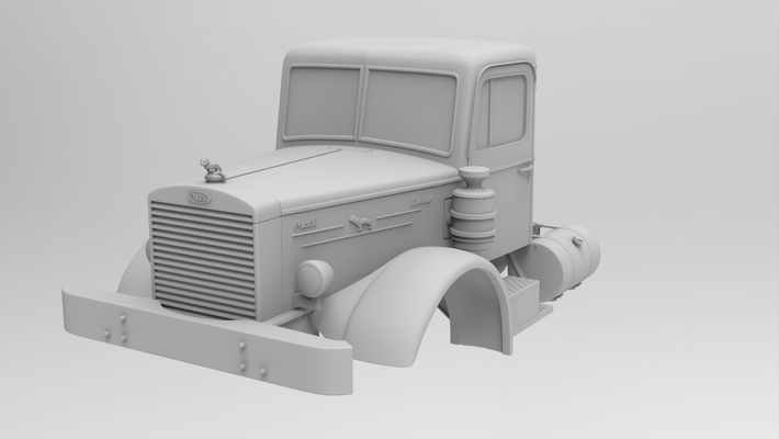 mack ljswx 1953 1 25 escala taxi 24 antiguo colegio camión semi americano 3d print model - Mito3D