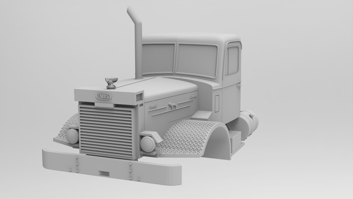 mack lmsw m 1953 1 25 escala taxi 24 antiguo colegio camión semi americano 3d print model - Mito3D