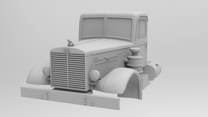 mack ltl 1953 1 25 escala táxi 24 velho escola caminhão semi americano 3d print model - Mito3D