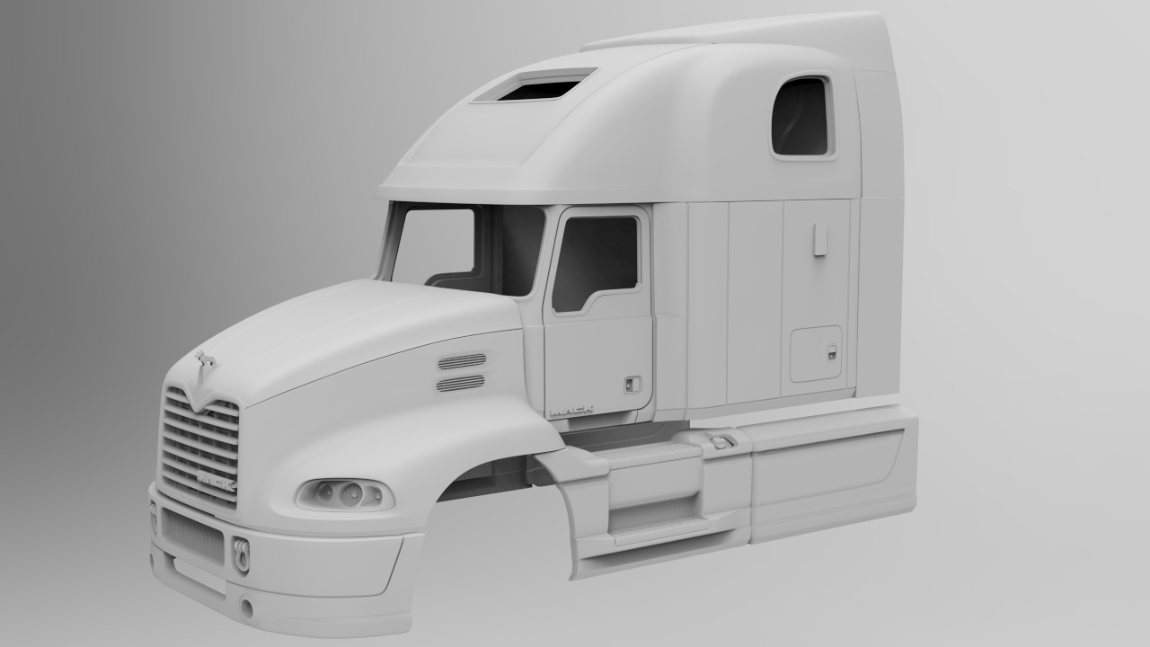 mack pináculo visión cx613 1 32 escala taxi camión semi 3D print model - Mito3D