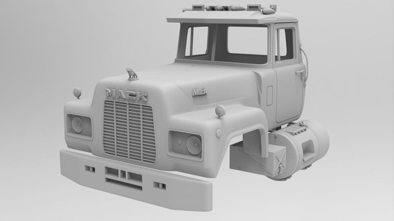 mack r-700 1 32 scale cab r 700 r700 old semi truck american 3d print model - Mito3D