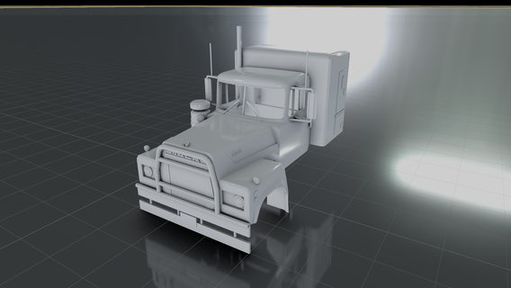 mack rs700 truck cabin rs 700 rubber duck tanker freight vehicle commercial heavy-duty 3d print model 1976 1987 1977 1988 2000 3d print model - Mito3D