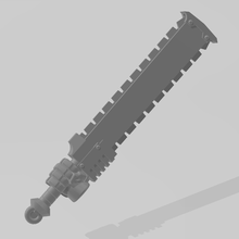 macuahuitl padrão lâmina jogos martelo guerra 40k 30k conversão mordeu espada cadeia corpo arma espaço marinho 3d print model - Mito3D