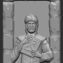 mad arab abdul alhazred art cnc carving relief 3d print model - Mito3D