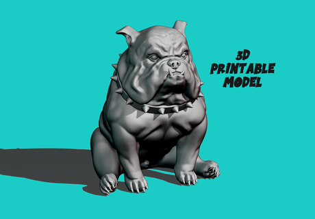 wütend Bulldogge Tier Hund Zahl Figur Englisch Statue Spielzeug realistisch Haustier Pitbull Miniatur Stier Kunst 3d print model - Mito3D