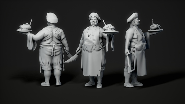 wütend chef spiel dnd boss taverne bandit 3d print model - Mito3D