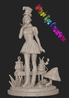 louco chapeleiro Alice arte país maravilhas figura resina 3d print model - Mito3D