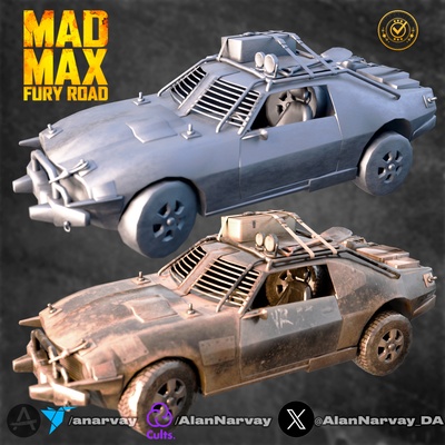 furieux max intercepteur art rage fureur route mel gibson anna taylor joy film hollywood terre friche voiture chargeur post apocalyptic 3d print model - Mito3D