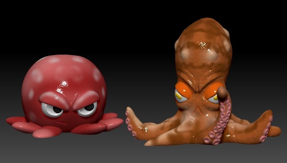 mad octopus pack - support free Art no supports angry juges 3d print model - Mito3D