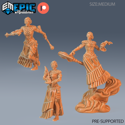 madame rever set dnd miniature tabletop miniatures gaming monster 3d model rpg dndminis stl file game epic-miniatures dndminiatures 3dprint 3dminiature printedminis 3dprinting dungeon fantasy roleplaying dragon warrior undead pre-supported 3d print model - Mito3D