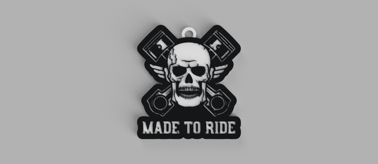 made ride - motor keychain pendant earring 3d print model - Mito3D