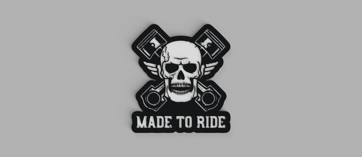 made ride - motor skull wall picture 3d print model - Mito3D