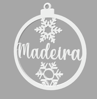 Madeira bola natal nome ornamento hogar casa decoración Navidad árbol partido regalo 3d print model - Mito3D