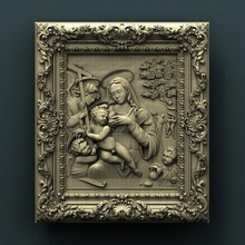 madonna a arte cnc panno socorro esculpido 3d stl modelo 3d print model - Mito3D