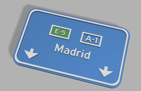madrid highway sign magnet 3d print model - Mito3D