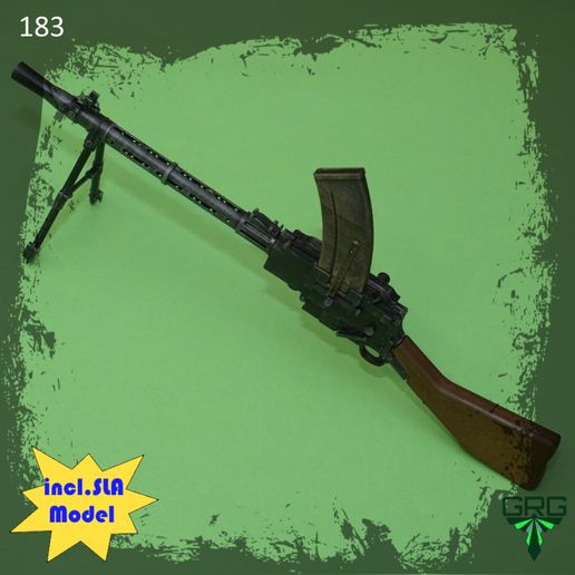 madsen máquina pistola escala 1 4 rifle grg réplica armas Ametralladora 3D print model - Mito3D