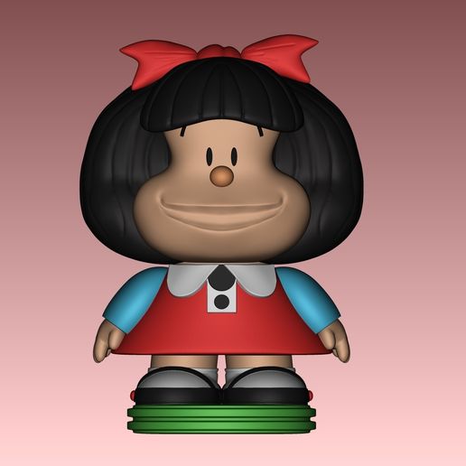 Mafalda Ventilator Kunst bandedessine Dessine Comic Zeichnung Spielzeug Karikatur klassisch 3D print model - Mito3D