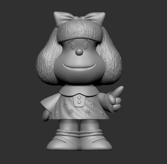 Mafalda Quino Karikaturist Charakter Comic Mädchen Ventilator Kunst maf 3d print model - Mito3D