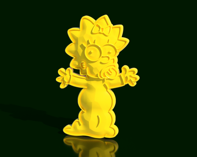 maggie simpson low poly Art maggie simpson pacifier baby stuffed animal sweet children's blue hair siesta springfield amazed tender muda adventures fun diaper caricature younger sister baby innocence family  3d print model - Mito3D