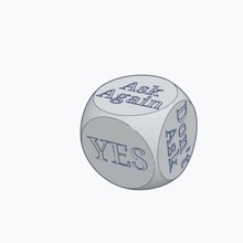 Magia 8 palla dado 6 lato gioco domanda mistero fortuna 3d print model - Mito3D