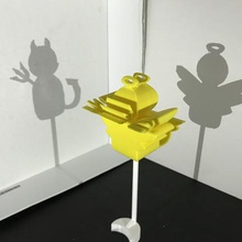 magic-angle-Skulptur, Engel, Teufel Kunst 3d print model - Mito3D