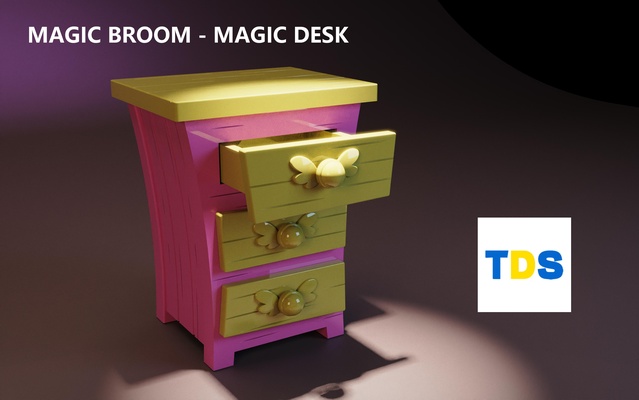 magic broom - desk game diy 3d print model - Mito3D