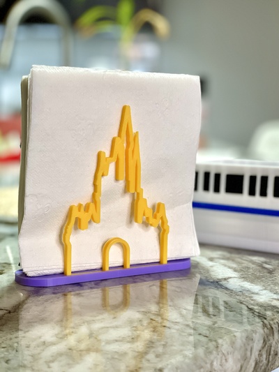 magia castello tovagliolo titolare supporto casa disney regno mk topolino cenerentola cucina arredamento 3d print model - Mito3D