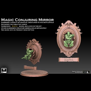 magic conjuring mirror kappa version wizard mage conjurer sorcerer spell turtle myth monster beast summon japan ancient furniture 3d print model - Mito3D