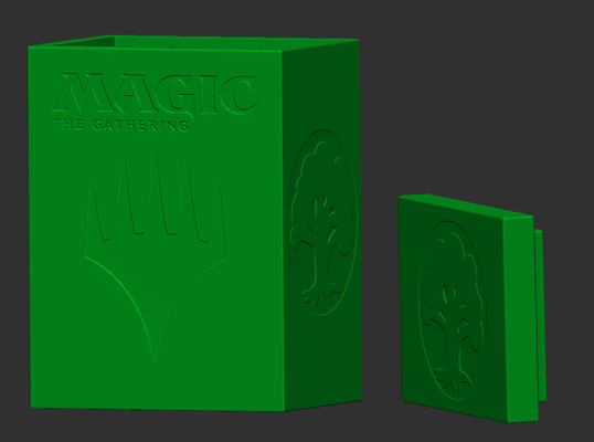 magic gathering box de rangement forest hardpoly 3d print model - Mito3D