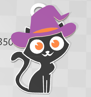 magic kitty keychain cat keychain magic witch  3d print model - Mito3D