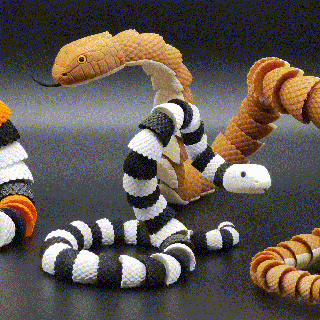 magic snake articulated print-in-place posable animated fixable animal toy ball joint wire 3d print model - Mito3D