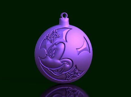 büyü ışıltı Disney's Mickey stil Noel küre Sanat fare süs dekorasyon Disney karakter eğlence karikatür orijinal festival mutluluk kart renkli reçine 3d print model - Mito3D
