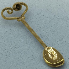 magic teaspoon jewelry spoon bells nostalgic nostalgia necklace decorative gold cartoon gift valentine heart sweetheart 3d print model - Mito3D