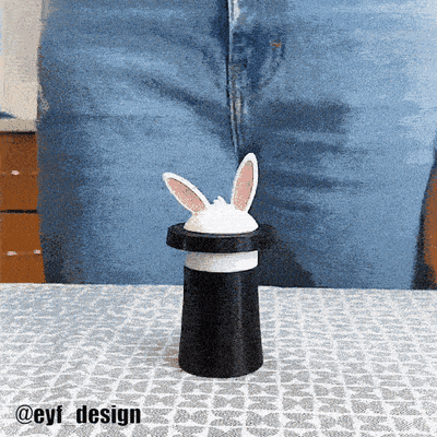 magia stuzzicadenti titolare supporto coniglietto coniglio dispenser abracadabra fuzzy 3d print model - Mito3D