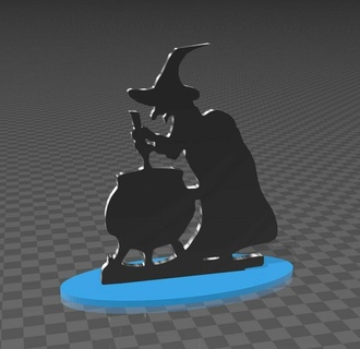 magic witch - halloween decor 3d print model - Mito3D