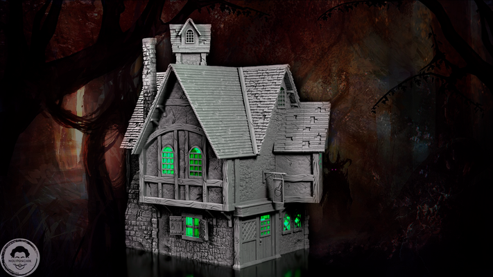 magical architecture - house of potions medieval castle train tower greenhouse tabletop d&d miniatures war anime keychain 40 hammer wall diorama 3d print model - Mito3D