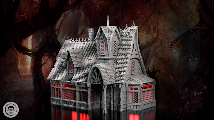 magical architecture - witches cottage magic medieval train tower greenhouse tabletop d&d miniatures war anime keychain 40 hammer wall diorama 3d print model - Mito3D