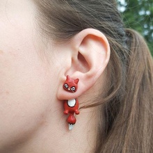 magical fox earrings earring animal jewelry 3d print model - Mito3D