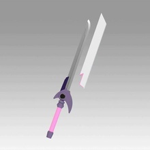 mágico menina lírico nanoha signum chamas espada cosplay arma suporte passatempo faça 3d print model - Mito3D