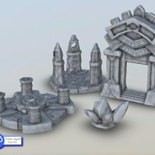 magical totems - warhammer age sigmar bolt action flames war architecture house thumbnails building scenery wargame figures game land dungeon fantasy games accessories 3d print model - Mito3D