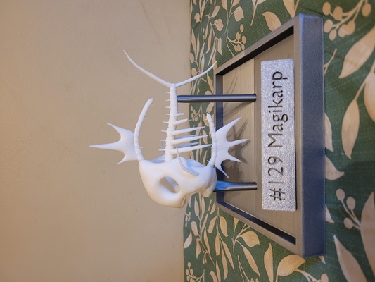 magikarp fossile scheletro in piedi arte cranio museo schermo pokemon 3d print model - Mito3D
