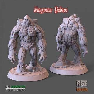 magma golem pose 1 - age golems 3dminiature dnd dndcharacter dndminiature tabletop 3dprinting figurine fantasy ttrpg rpg boardgame highdetail games toys miniatures figurines aarakocra 3d print model - Mito3D