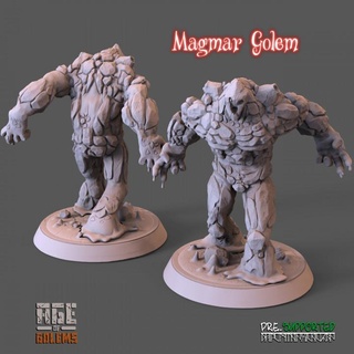 magma golem pose 2 - age golems 3dminiature dnd dndcharacter dndminiature tabletop 3dprinting figurine fantasy ttrpg rpg boardgame highdetail games toys miniatures figurines aarakocra 3d print model - Mito3D