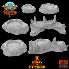 magma bassin terrain dispersion paquet Jeu modulaire mondes table geyser rochers donjons dragons lave volcan Montagne scénique wargaming 28mm 3d print model - Mito3D