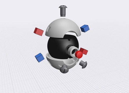 manyemit pokeball pokemon elektrik tip 151 Pokemongo mıknatıs tcg 3d print model - Mito3D