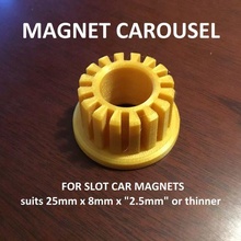 magnético carrossel fenda carro ímãs suporte escalextrico 3d print model - Mito3D