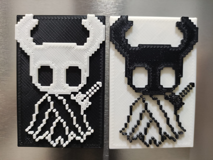 magnet hollow knight pixel art Home refrigerator gamer decoration video games gentleman metroidvania geek players easy printing 2 colors 3d print model - Mito3D