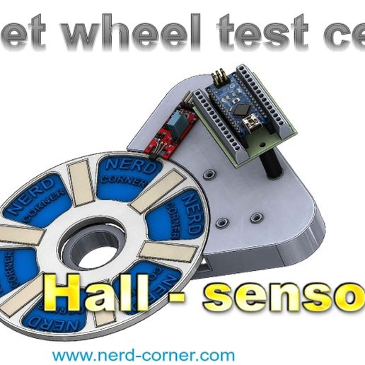 magnet wheel test center hall sensor tool calibration magnetic holder magnets wheels electronics 3D print model - Mito3D
