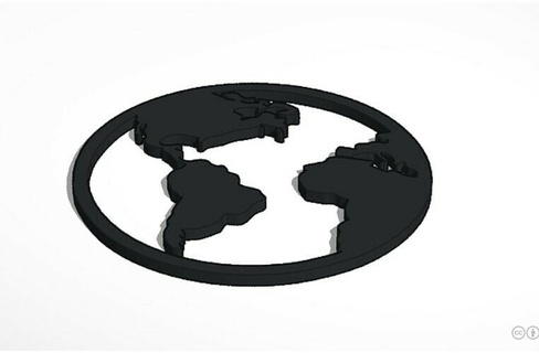 imán mundo mapa iman 3d print model - Mito3D